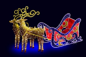 Schlitten und Rentiere